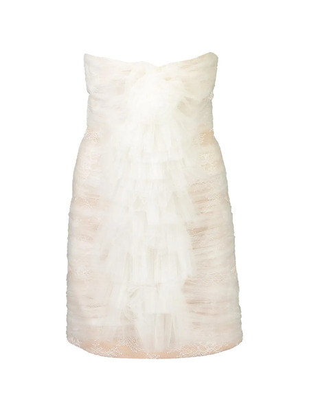  Alexis Eva Ruffled Mini Dress - Neutrals 