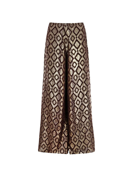  Alexis Maxine Diamond-pattern Palazzo Pants - Brown 