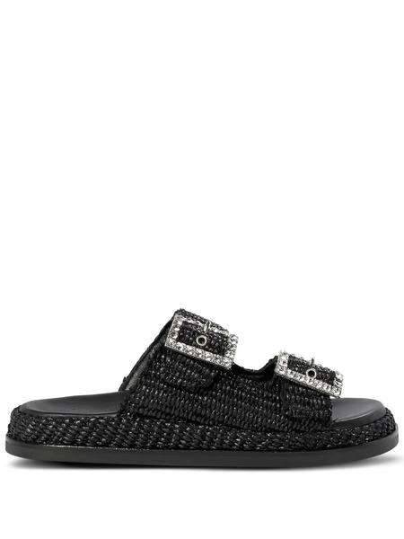  Alibi Double-buckle Flat Sandals - Black 