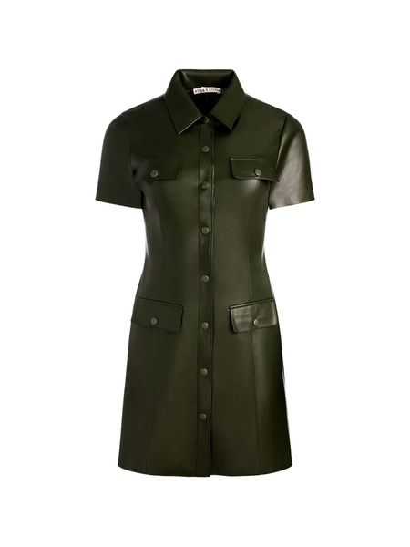  Alice + Olivia Buttoned Flap-pocket Minidress - Green 