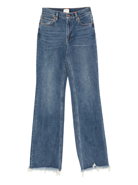  Alice + Olivia Delancey Frayed Bootcut Jeans - Blue 
