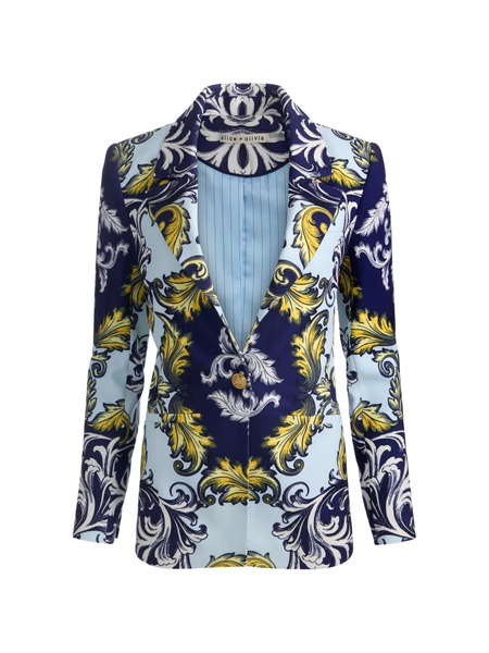  Alice + Olivia Hope Print Blazer - Blue 