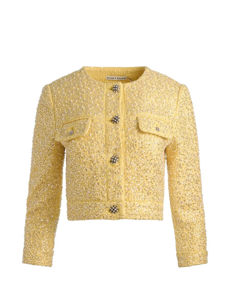  Alice + Olivia Lorie Cropped Jacket - Yellow 