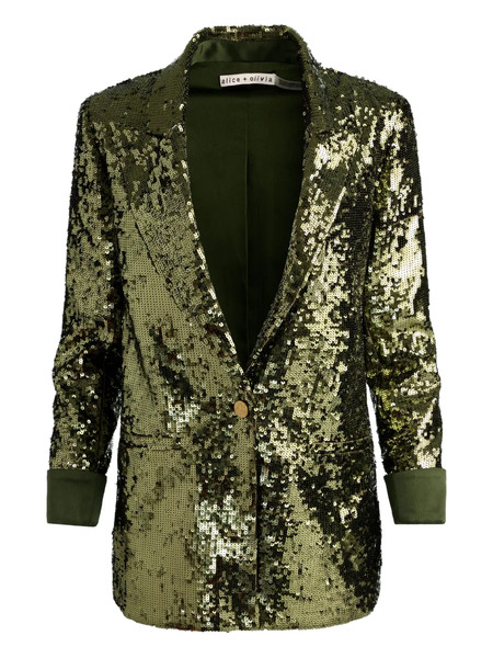  Alice + Olivia Sequinned Blazer - Green 