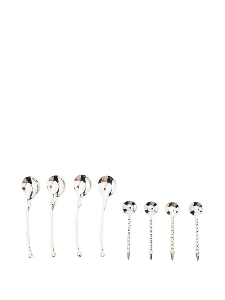  Alighieri Beaded-handle Dessert Spoons - Silver 