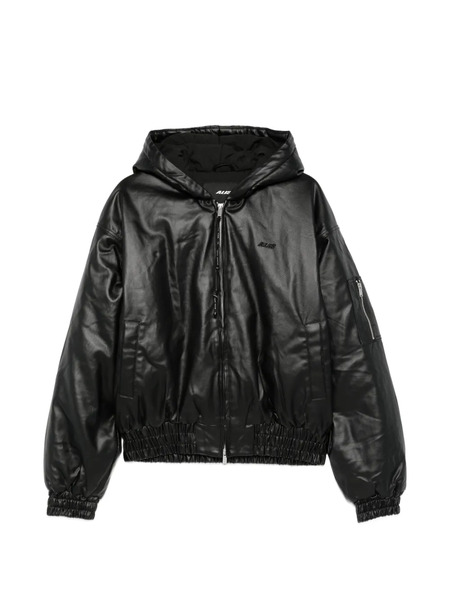  Alis Hooded Zip Bomber Jacket - Black 