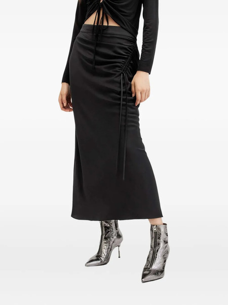 Allsaints Alexia Drawstring Side-seam Skirt - Black 