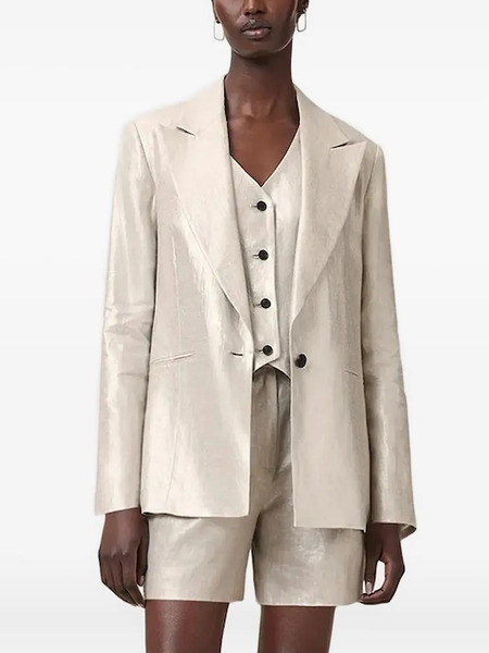  Allsaints Averie Metallic-effect Blazer - Neutrals 