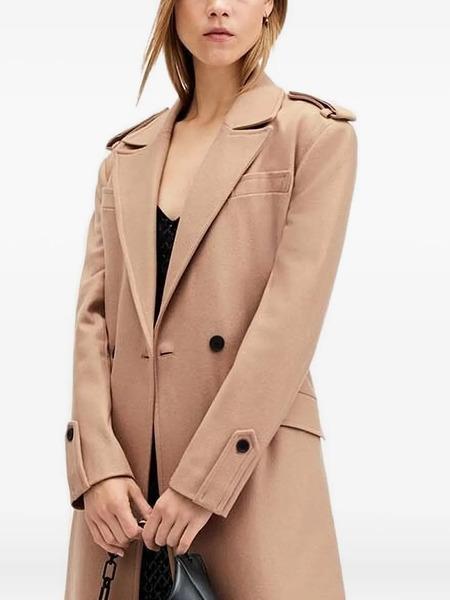  Allsaints Belted Single-breasted Coat - Brown 