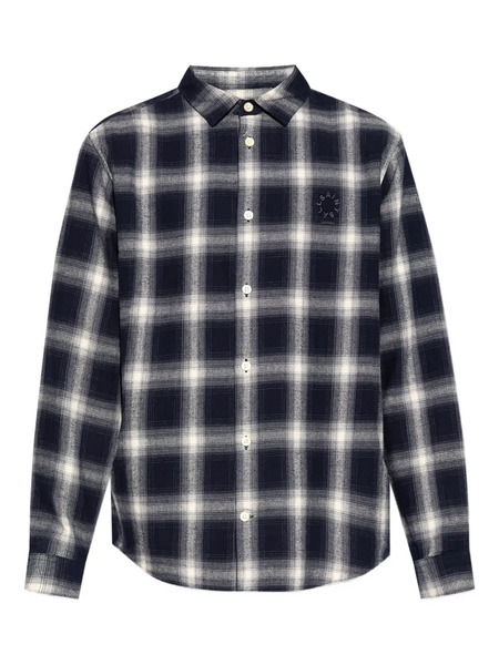  Allsaints Check-embroidered Shirt - Blue 