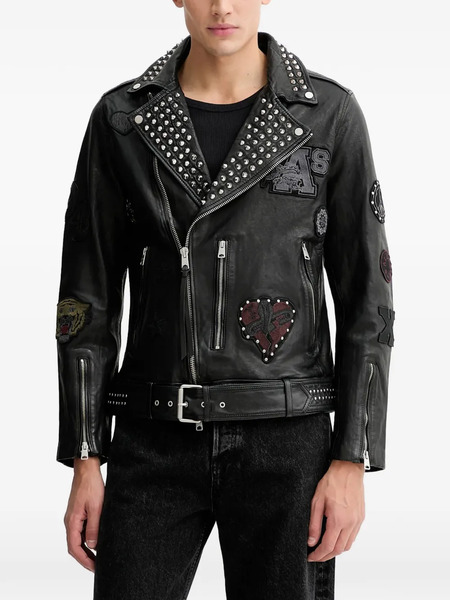  Allsaints Cole Studded Biker Jacket - Black 