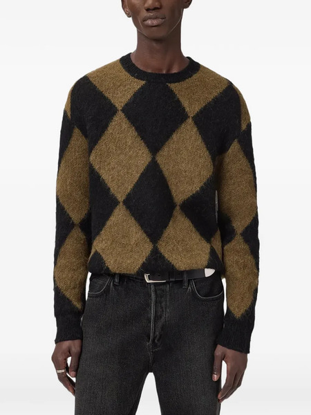  Allsaints Diamond Knit Jumper - Black 