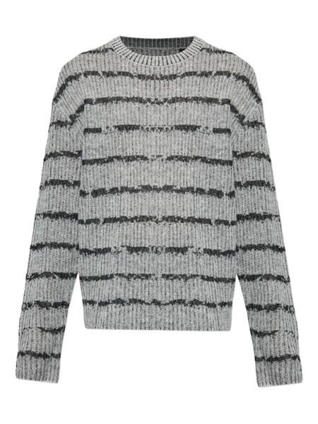  Allsaints Dissolved Striped Sweater - Grey 
