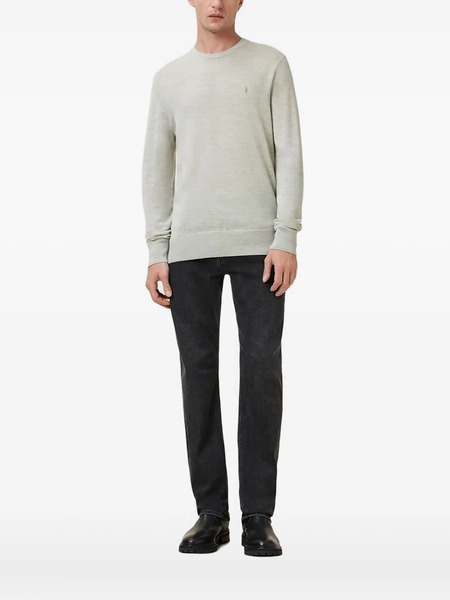  Allsaints Embroidered-logo Crew-neck Sweater - Green 