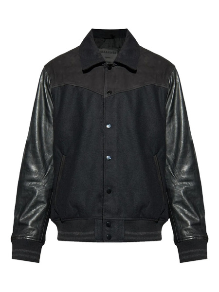  Allsaints Endleton Leather Panelled Jacket - Black 