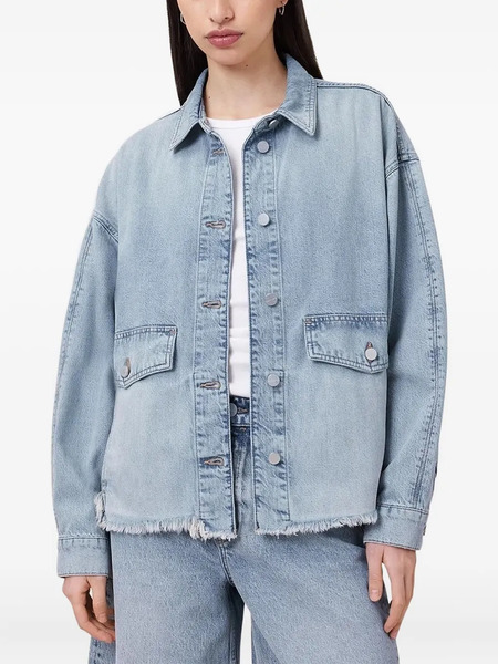  Allsaints Frayed-hem Denim Jacket - Blue 