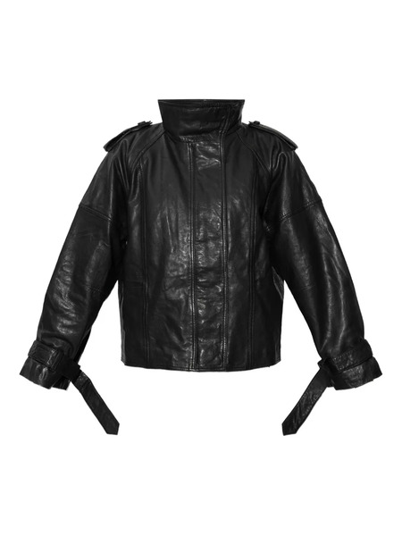  Allsaints High-neck Leather Jacket - Black 