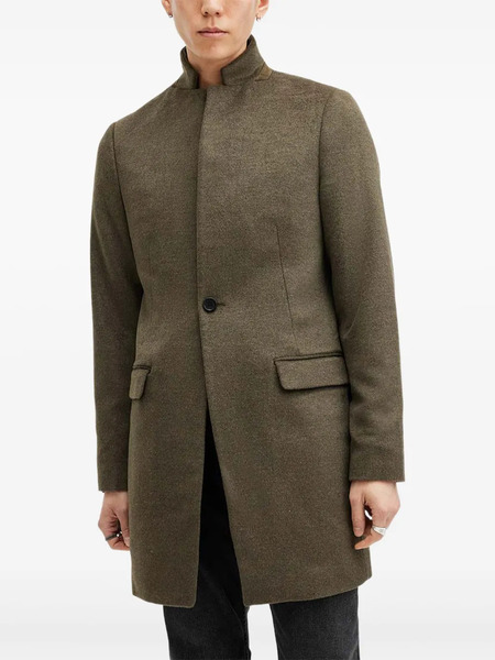  Allsaints High-neck Single-breasted Coat - Green 