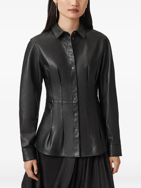  Allsaints Larson Leather Shirt - Black 