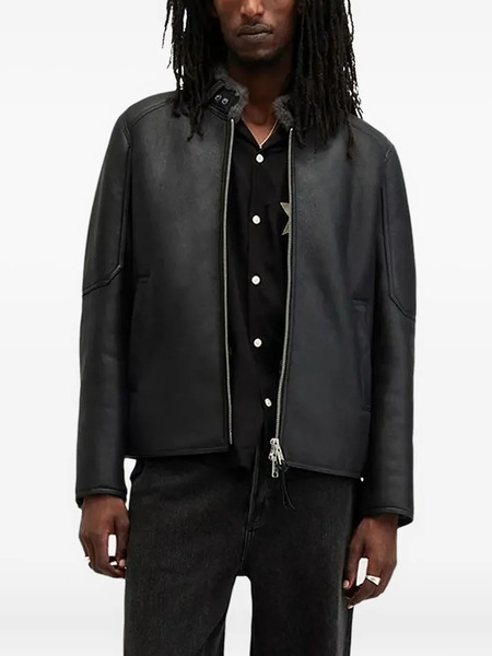  Allsaints Leather Zip-front Jacket - Black 