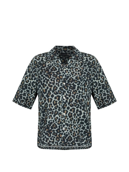  Allsaints Leopard-pattern Pocket Shirt - Grey 