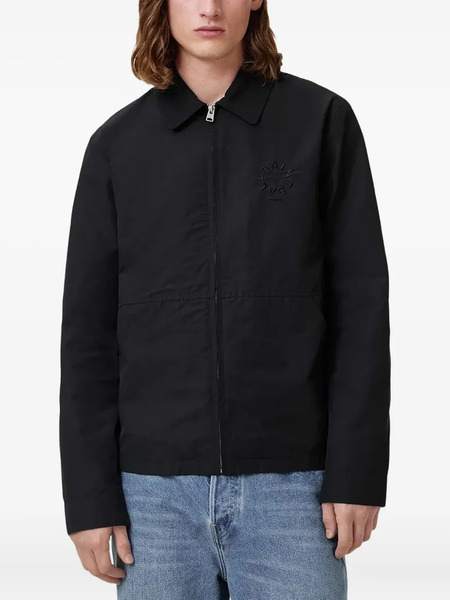  Allsaints Logo-embroidered Zip-up Jacket - Black 