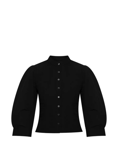  Allsaints Maud Button-fastening Puff-sleeve Top - Black 