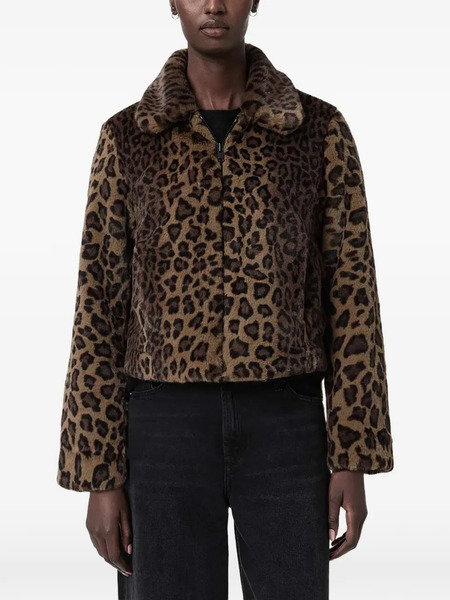  Allsaints Saye Leopard-print Collared Jacket - Brown 