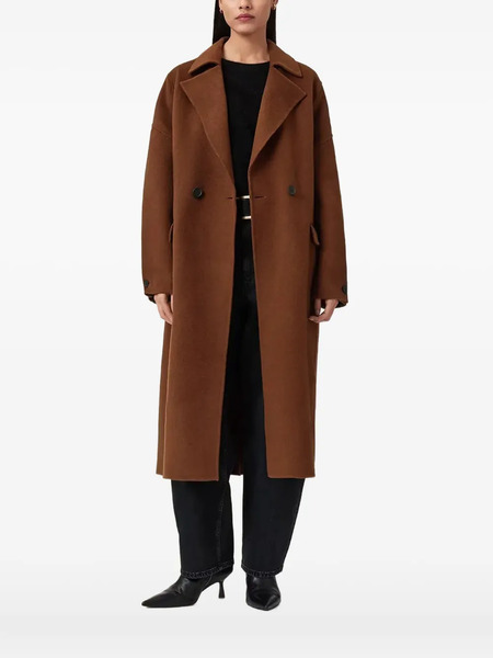  Allsaints Sellma Double-breasted Coat - Brown 