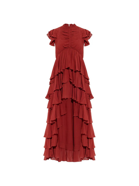 Allsaints Shaela Ruffled Asymmetric Dress - Red 