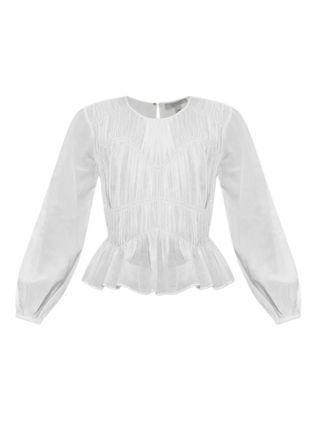  Allsaints Smocked-panel Ruffled Top - White 