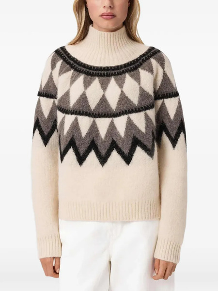  Allsaints Tara Geometric-pattern Sweater - Neutrals 