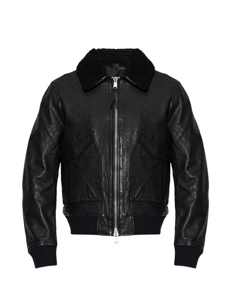  Allsaints Vaucluse Leather Aviator Jacket - Black 