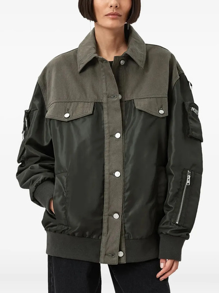  Allsaints Verity Chest-pockets Bomber Jacket - Green 