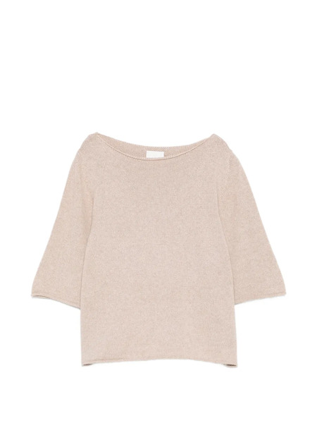  Allude Boat-neck Top - Neutrals 