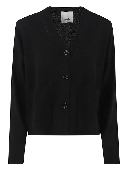  Allude Button Pocket Cardigan - Black 