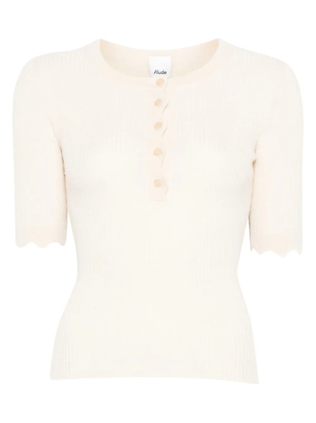  Allude Button Ribbed Knitwear - Neutrals 