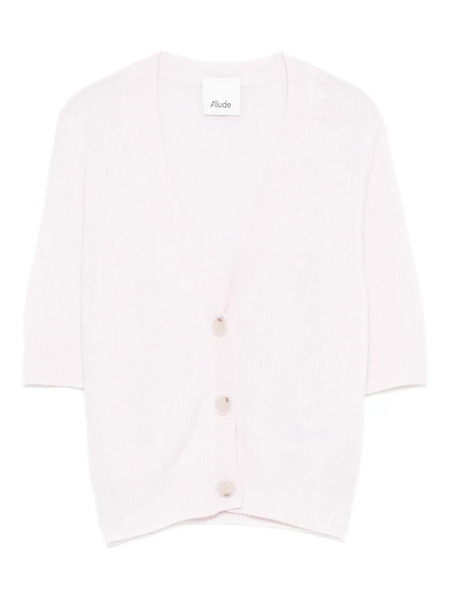  Allude Button Short-sleeve Cardigan - Pink 