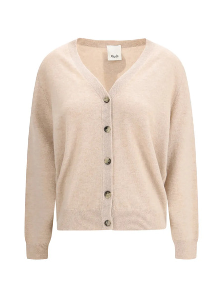  Allude Button V-neck Cardigan - Neutrals 