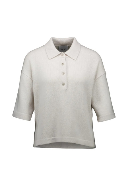  Allude Buttoned Polo Sweater - Neutrals 