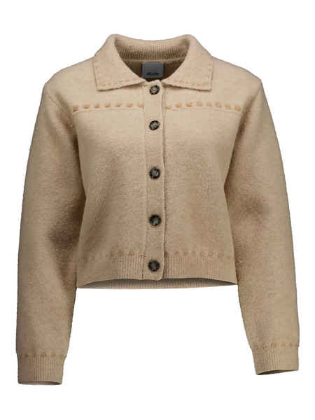  Allude Contrast-stitching Cardigan - Neutrals 