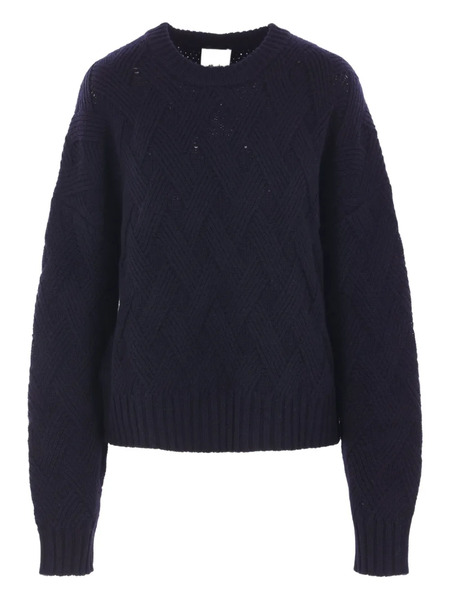  Allude Diamond-pattern Wool Sweater - Blue 