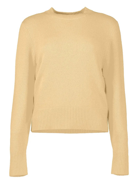  Allude Long-sleeve Ribbed-hem Sweater - Neutrals 