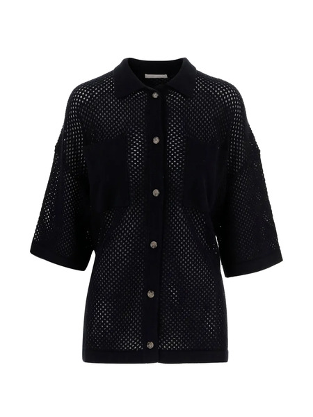  Allude Openwork Cardigan - Blue 