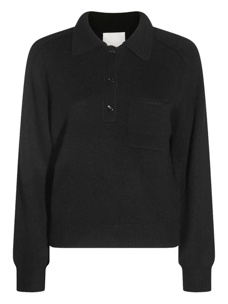  Allude Polo-neck Patch-pocket Sweater - Black 