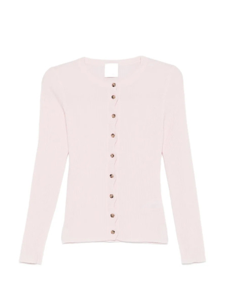  Allude Ribbed Cardigan - Pink 