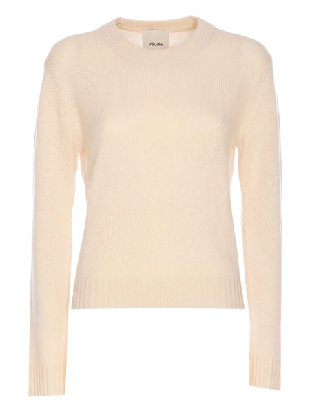  Allude Ribbed Crew-neck Sweater - Neutrals 