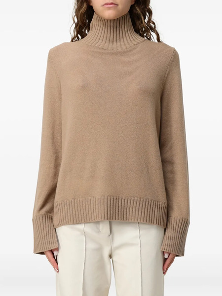  Allude Ribbed High-neck Sweater - Neutrals 