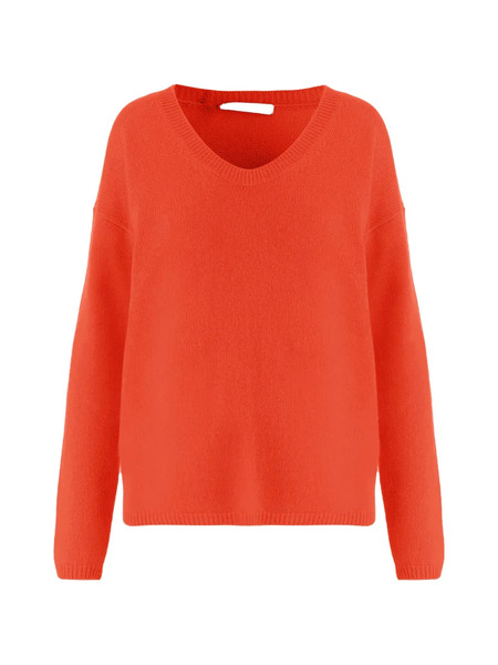  Allude Ribbed Sweater - Orange 