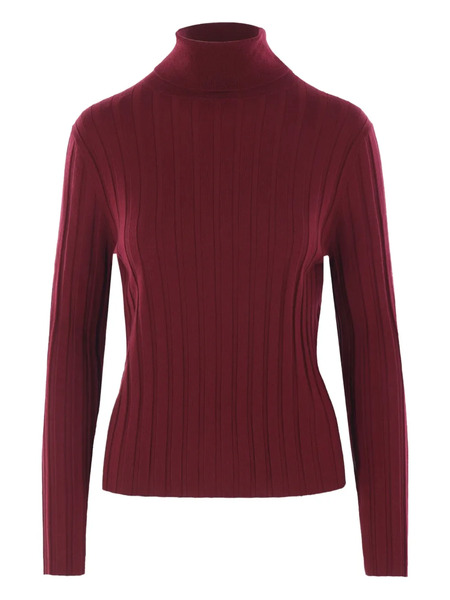  Allude Ribbed Turtleneck Sweater - Red 